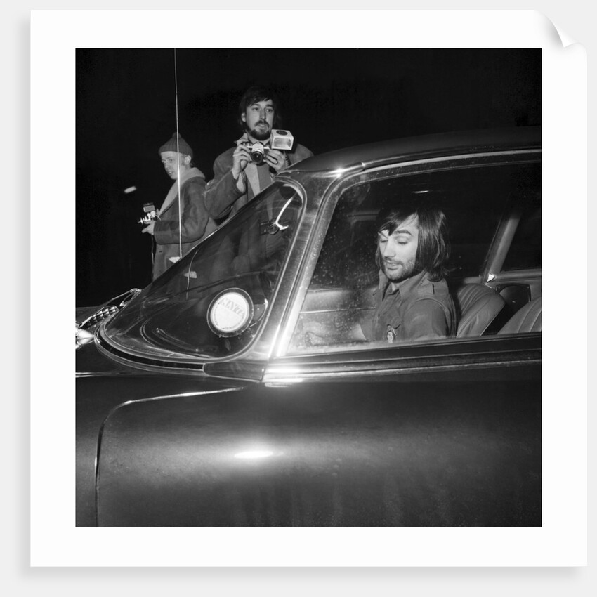 George Best arriving at Wilmslow station in his Jaguar to meet Carolyn Moore by Staff