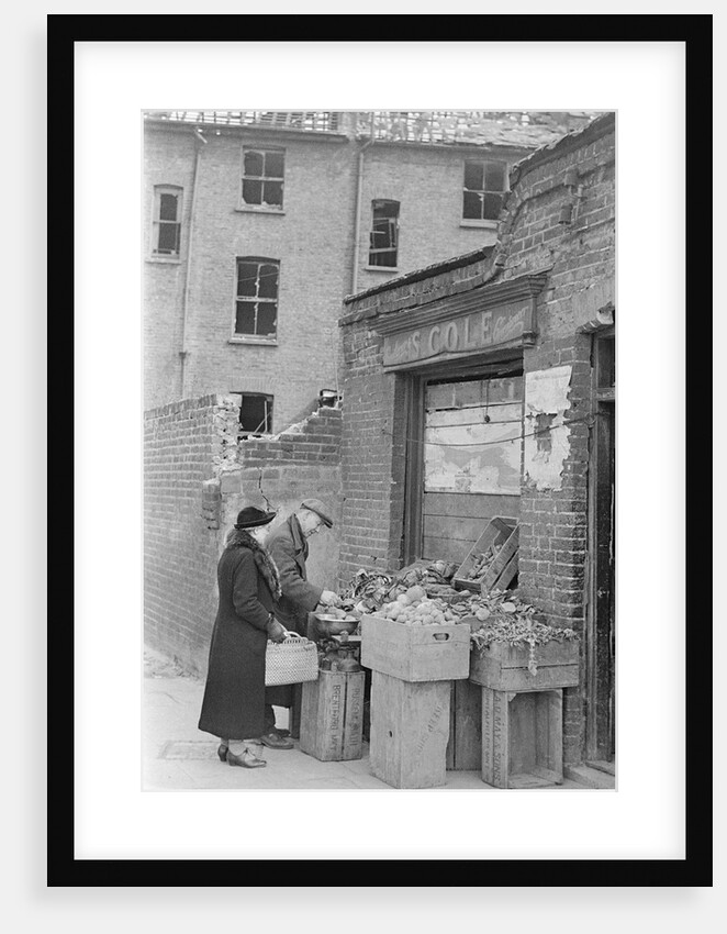 Bombed out Greengrocer's store by Staff