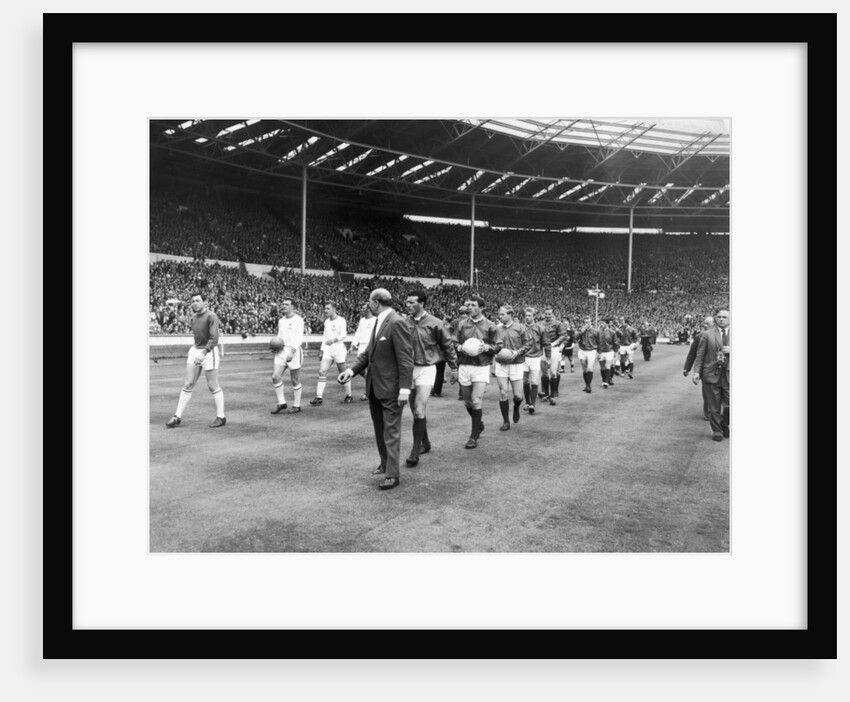 Manchester United and Leicester City walk out on to the pitch at Wembley, 1963 FA Cup Final by Staff