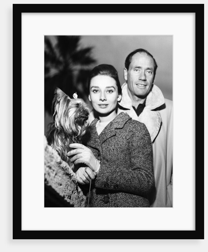 Audrey Hepburn with Mel Ferrer and their pet dog in Rome by Zwirn