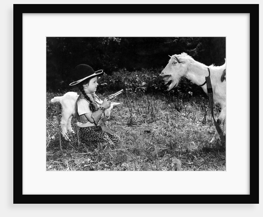Gerald Portlock's grand daughter 'holds up' the Nanny goat by Staff