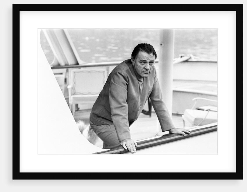 Richard Burton aboard his yacht by Staff