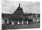 A huge pyre erected in the ground of the Aldersbrook Childrens Home, Wanstead, London by Staff