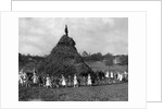 A huge pyre erected in the ground of the Aldersbrook Childrens Home, Wanstead, London by Staff