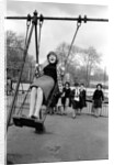 Cilla Black at a playground in May 1964 by Harry Fox