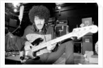 Phil Lynott of Thin Lizzy during a recording session for the groups new album. by Andy Hosie
