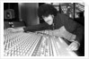 Phil Lynott of Thin Lizzy during a recording session for the groups new album. by Andy Hosie