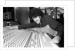 Phil Lynott of Thin Lizzy during a recording session for the groups new album. by Andy Hosie