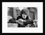 Phil Lynott of Thin Lizzy during a recording session for the groups new album. by Peter Stone