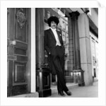 Phil Lynott in London, modelling clothes from Saville Row. 1983 by Mike Maloney