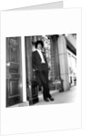 Phil Lynott in London, modelling clothes from Saville Row. 1983 by Mike Maloney