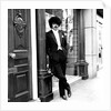Phil Lynott in London, modelling clothes from Saville Row. 1983 by Maloney