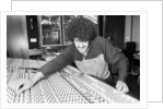 Phil Lynott of Thin Lizzy during a recording session for the groups new album. by Andy Hosie