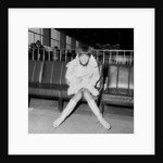 Mary Quant, at London Airport, on her way to Paris to go to a fancy dress ball. by Staff