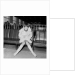 Mary Quant, at London Airport, on her way to Paris to go to a fancy dress ball. by Staff