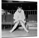 Mary Quant, at London Airport, on her way to Paris to go to a fancy dress ball. by Staff