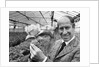 Bobby Charlton holding a rose in a greenhouse by Anonymous