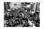 Busy scenes showing crowds of traders in a hurry at the London Stock Exchange by Reed
