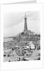 Blackpool Tower with people sitting on Blackpool Beach by Anonymous