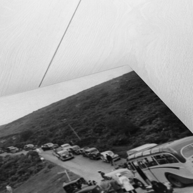 Crowded road at Dartmeet, Devon, c1951 by Unknown