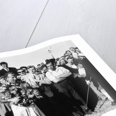 Stirling Moss, winner of the British Grand Prix, Aintree, 1955 by Unknown