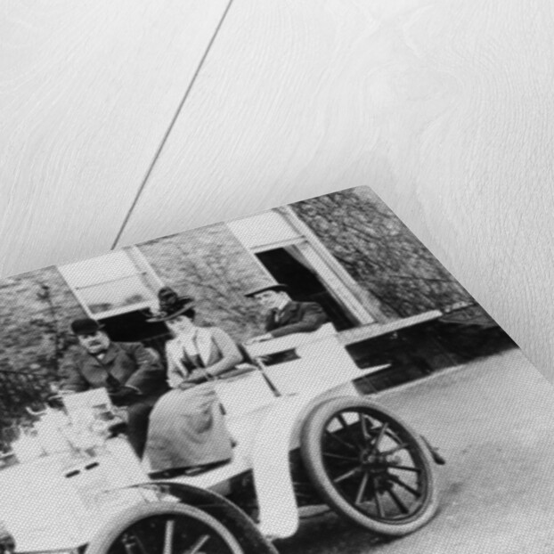 Frank Butler and daughter on a 6hp Panhard by Anonymous