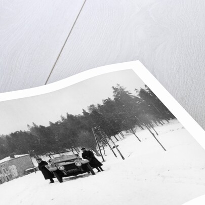 1909 Rolls-Royce Silver Ghost in snow by Anonymous