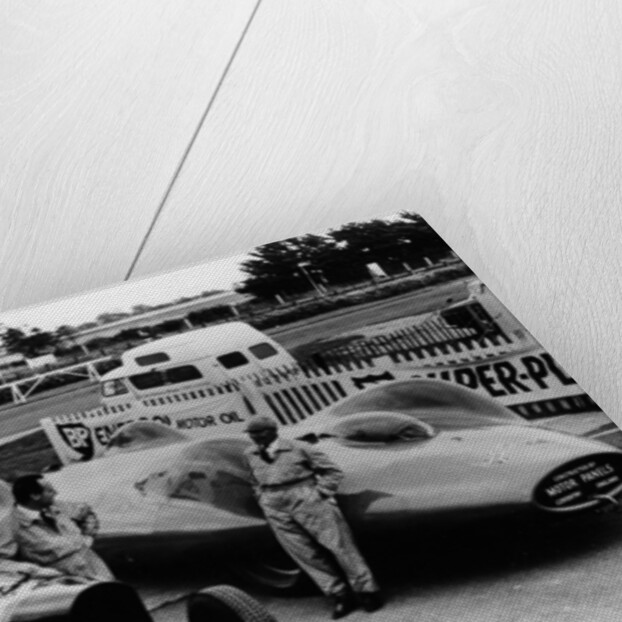 Donald Campbell with a Sunbeam 350 and Leo Villa with Bluebird, c1964 by Unknown