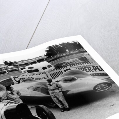 Donald Campbell with a Sunbeam 350 and Leo Villa with Bluebird, c1964 by Unknown