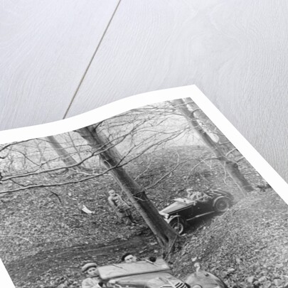 Peter Collins taking part in a hill climb, March 1949 by Unknown