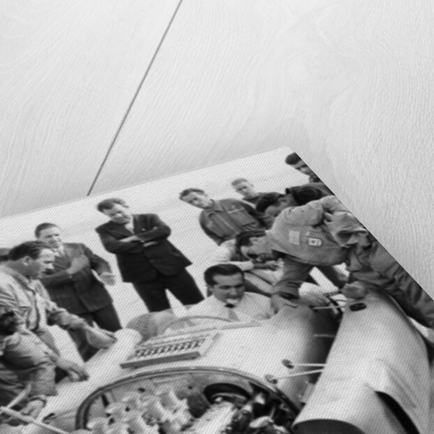 Alberto Ascari at the wheel of the new Lancia Grand Prix car, 1955 by Unknown