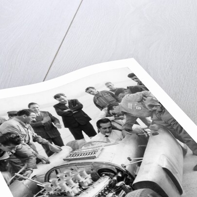 Alberto Ascari at the wheel of the new Lancia Grand Prix car, 1955 by Unknown