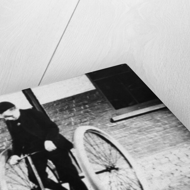 Johnny Dunlop riding his tricycle with rubber tyres, 1888 by Unknown