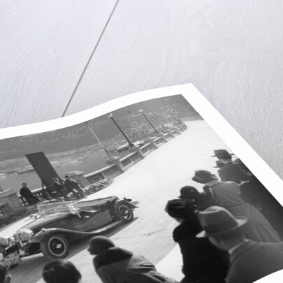 SH Light driving an SS1, at the Monte Carlo Rally, 1934 by Unknown