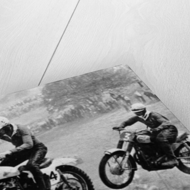 Two motorcyclists taking part in Motocross at Brands Hatch, Kent by Unknown