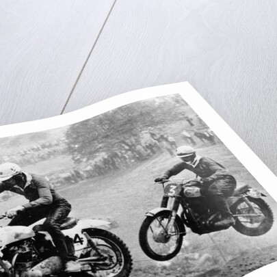 Two motorcyclists taking part in Motocross at Brands Hatch, Kent by Unknown