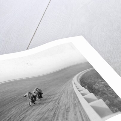 Motorbikes racing at Speedway Park, Maywood, Chicago, Illinois, USA, 1915 by Unknown