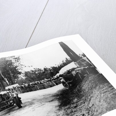 Bentley passing crashed Lagonda, Le Mans 24 Hours, 1928 by Unknown