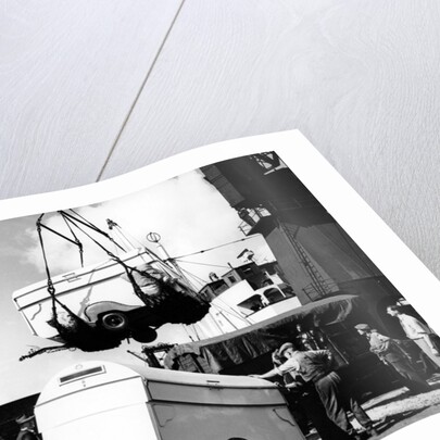 Unloading trailers from a ship, (c1950s?) by Unknown