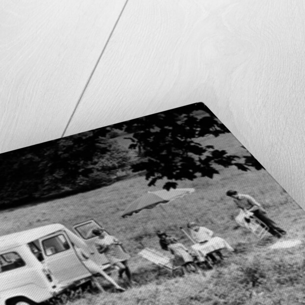 Family group with a 1968 Ford Explorer Camper van, (1968?) by Unknown