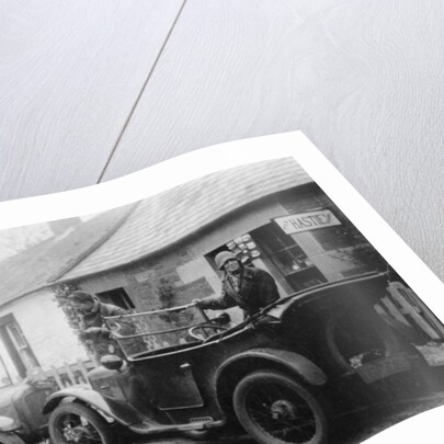 Two Austin Sevens parked outside a small tea shop, c1925 by Unknown