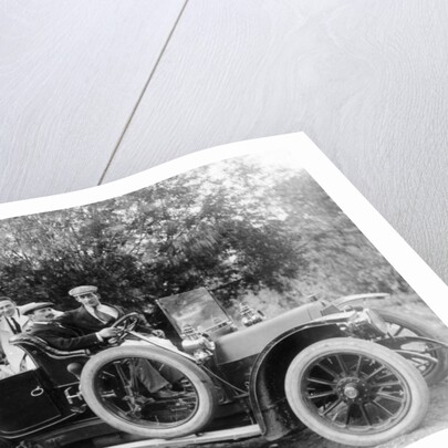 A group of men and women taking an outing in a 1907 Mercedes, 1908 by Unknown