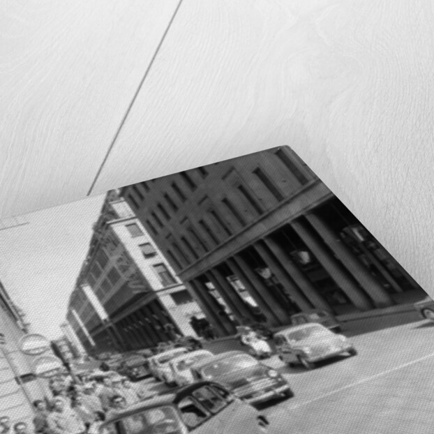 Fiat 600 Multipla leading a procession of Fiats, Italy, (late 1950s?) by Unknown