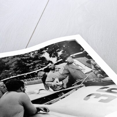 Alfred Neubauer with a Mercedes, Avus motor racing circuit, Berlin, Germany, 1938 by Unknown