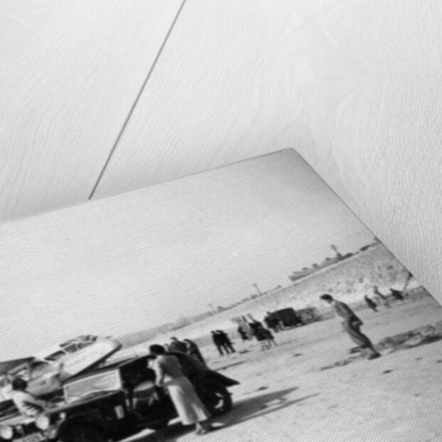 Riley Kestrel and a Dragon aircraft on a beach, 1934 by Unknown