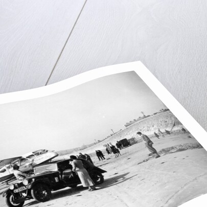 Riley Kestrel and a Dragon aircraft on a beach, 1934 by Unknown