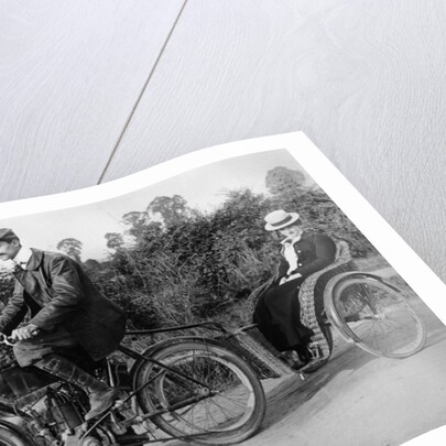 A motorcycle with a trailer, c1903 by Unknown