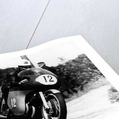 John Hartle winning the Isle of Man Junior TT, on an MV Agusta, 1960 by Unknown