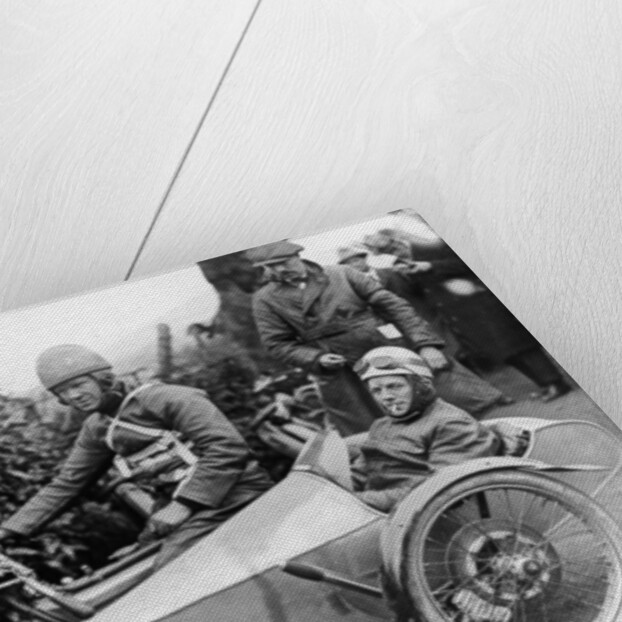 Freddie Dixon and passenger Walter Denny, Isle of Man sidecar TT race by Anonymous