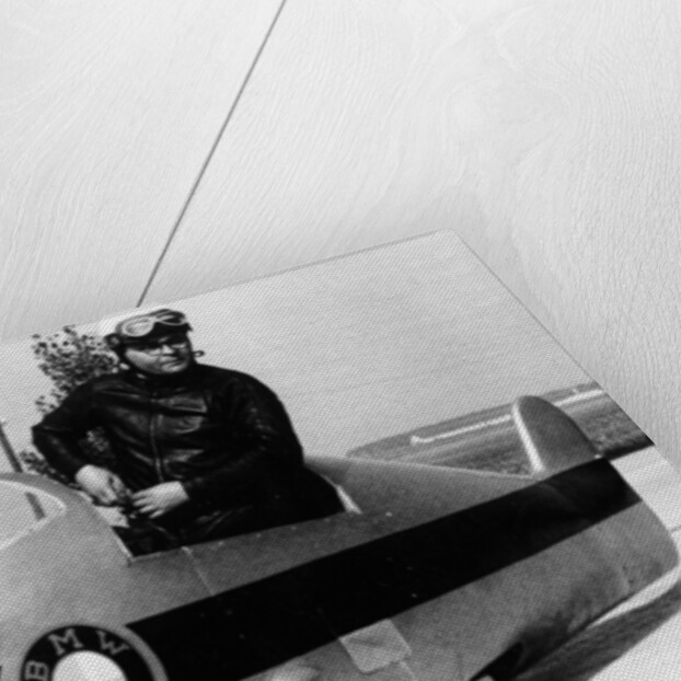 Wilhelm Noll on a 500cc BMW motorcycle, 1955 by Unknown